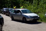 LIetuviai savo automobilį papuošė vėliavėlėmis 