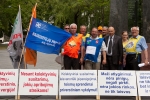 Prie V. Kudirkos paminklo plėvesavo akcijos organizatorių vėliavos 
