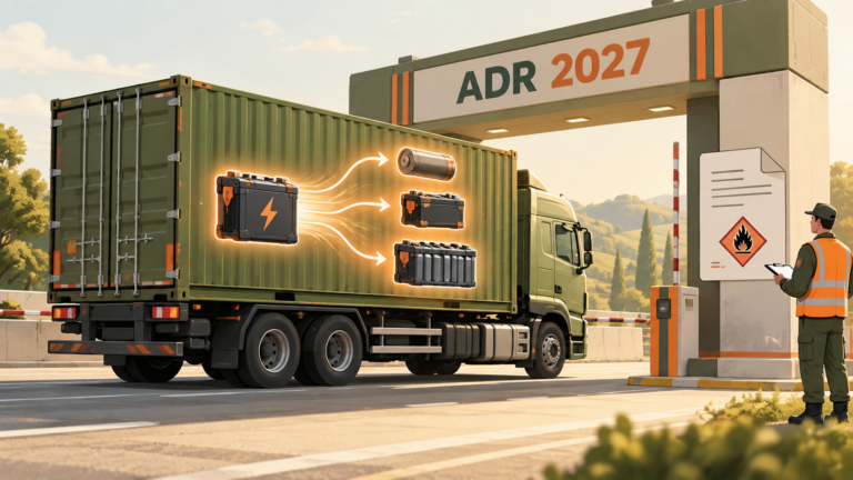 ADR 2027: новые правила классификации батарей и перевозки опасных грузов